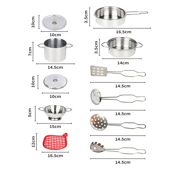 11 Parca Celik Tencere Tava Set (3 ADET) - Resim 3
