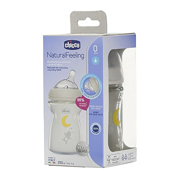 Natural Feeling Cam Biberon 250 ml 0+ Ay - Resim 3