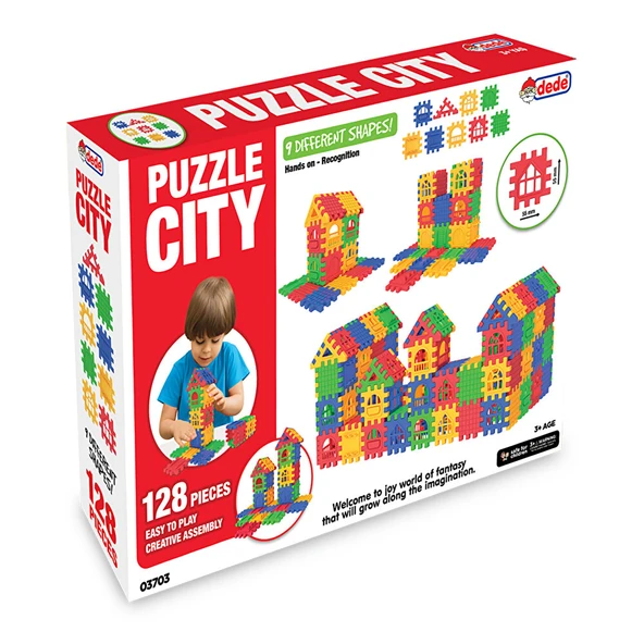Dede Puzzle City 128 Parça (3 ADET) - Resim 2