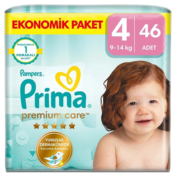 Bebek Bezi Premium Care 4 Beden Maxi Ekonomik Paket 9-14 kg 46 Adet (3 ADET) ürün görseli 1