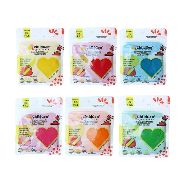 Doğal Oyun Hamuru Yedek Paket 6x125 gr (3 ADET) ürün görseli 1