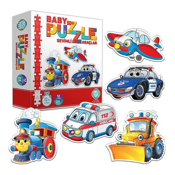 Baby Puzzle Sevimli Araçlar (2 ADET) - Resim 3