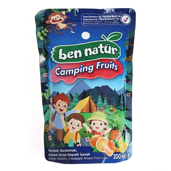 Camping Fruits Portakallı, Mandalinalı, Ananaslı Karışık Meyveli İçecek 200 ml (3 ADET) ürün görseli 1