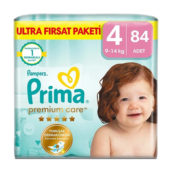 Bebek Bezi Premium Care 4 Beden Maxi Ultra Fırsat Paketi 9-14 kg 84 Adet (2 ADET) ürün görseli 1