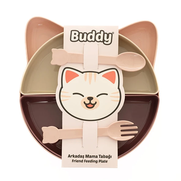 Buddy Mama Tabağı - 7 Parça Pembe-Mor-Beyaz (2 ADET) ürün görseli 1