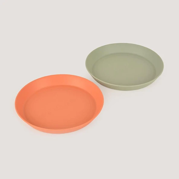LC Yuvarlak Tabak 2'li Sage Green - Peach ürün görseli 1