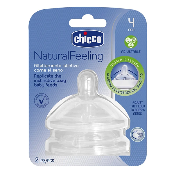 Natural Feeling Silikon Biberon Emziği 2li 4 ay+ Ayarlanabilir Akış (4 ADET) ürün görseli 1