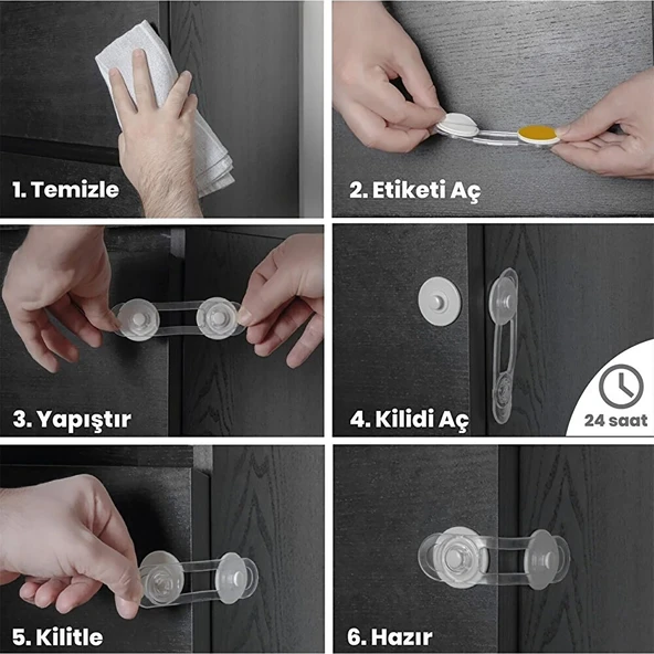 10 Adet Mini Çok Amaçlı Kilit Set (3 ADET) - Resim 2