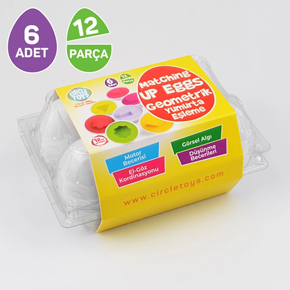 6'lı Geometrik Yumurta Eşleme Oyunu 1 Adet ürün görseli 1