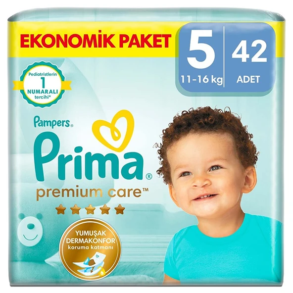 Bebek Bezi Premium Care 5 Beden Junior Ekonomik Paket 11-16 kg 42 Adet 1 Adet ürün görseli 1