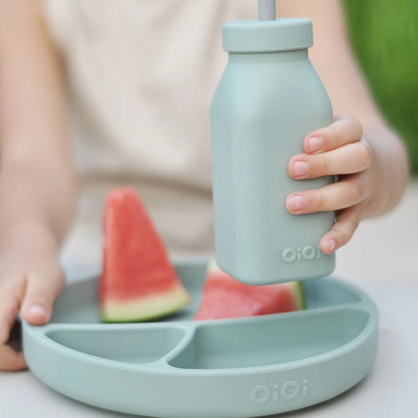 Şişe + Pipet - River Green / Powder Grey - Resim 2