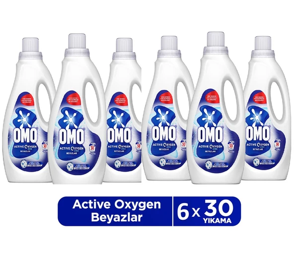 Omo Active Oksijen Etkisi Beyazlar Için Sıvı Deterjan 1500 Ml x 6 ürün görseli 1