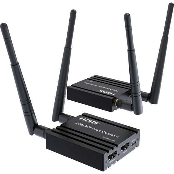TAPLİN Wireless HDMI Extender 4K H.265 1920x1080p/60Hz 200 Metre - THE-4200 ürün görseli 1