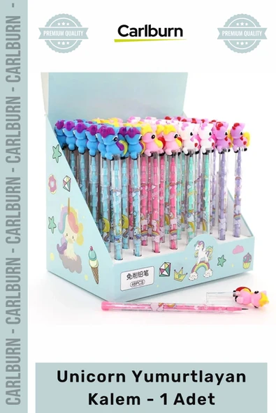 #Kalem 17 cm Unicorn Figürlü Okul Ofis Hediyelik Renkli Canlı Tasarım Unicorn Yumurtlayan Kalem - 1 Adet ürün görseli 1