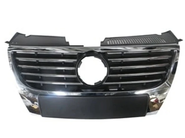 Volkswagen Passat 2005-2010 B6 Ön Panjur Siyah (Nikelaj Kaplamalı)(Izgarası Nikelajlı) Sensör Delikli (Adet) (Oem No:3C0 ürün görseli 1