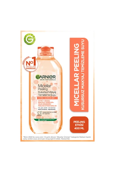 3 ADET Garnier Micellar Peeling Kusursuz Makyaj Temizleme Suyu 400 ML ürün görseli 1