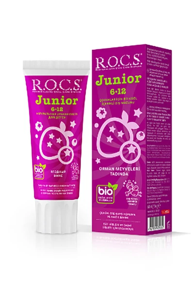 3 ADET Rocs Junior 6-12 Yaş Orman Meyveli Diş Macunu 60ml ürün görseli 1