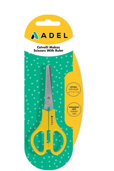 4 ADET Adel Cetvelli Okul Makası ürün görseli 1