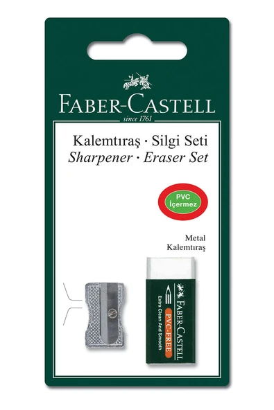 Faber Castell Metal Kalemtraş ve Silgi Seti ürün görseli 1