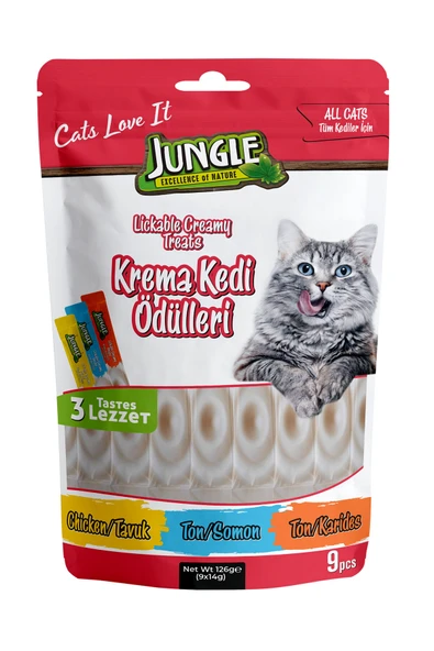 4 ADET Jungle Kedi Krema Mix Ödül Maması 9x14 g ürün görseli 1