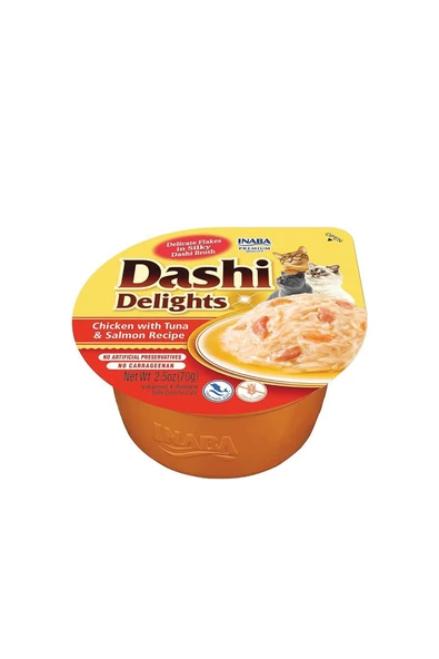 4 ADET Ciao Dashi Delights Tavuk & Ton ve Somon Balıklı Kedi Çorbası 70 Gr ürün görseli 1