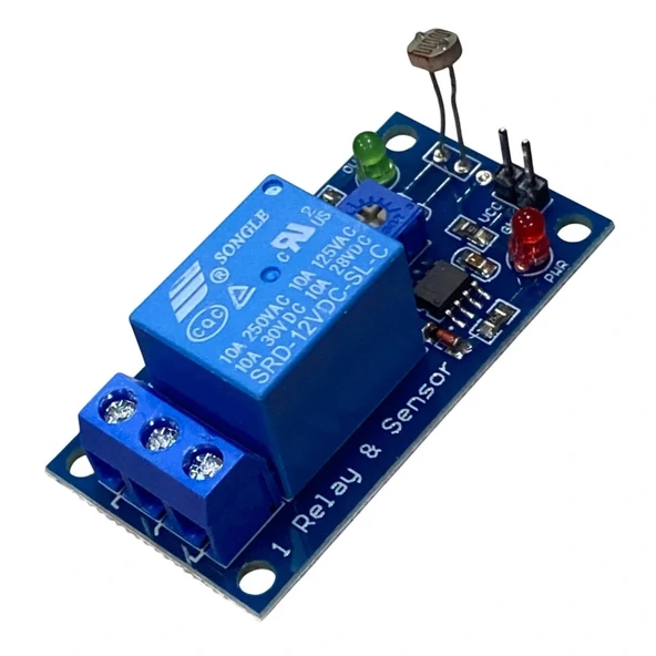 12V Tek Kanal LDR Işık Kontrollü Röle Modülü ürün görseli 1