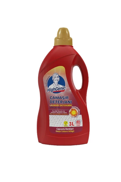 4 ADET Highgenic Sıvı Çamaşır Deterjanı Renkliler 3000 Ml ürün görseli 1