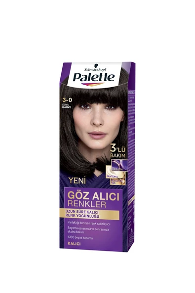 2 ADET Pnc Palette Saç Boyası Göz Alıcı Renkler 3-0 Dark Brown ürün görseli 1