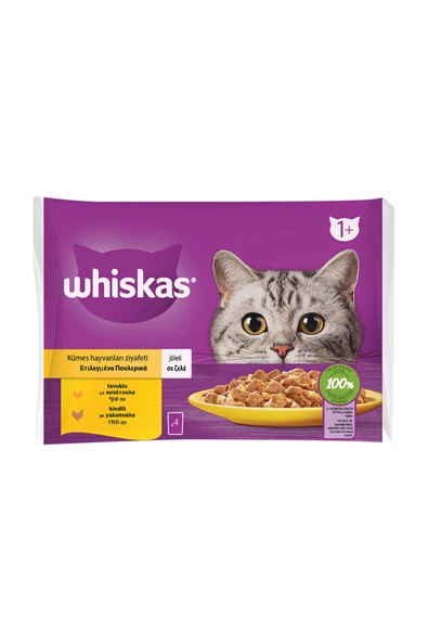 3 ADET Whiskas Kümes Hayvanları Ziyafeti Poşet Yaş Mama ürün görseli 1