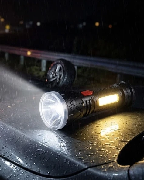 Uzun Menzilli Işıldak Şarjlı 9 Led 4 Kademeli Aydınlatma ürün görseli 1