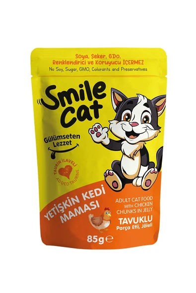 3 ADET Smilecat Pouch Yetişkin Kedi Tavuklu 85g ürün görseli 1