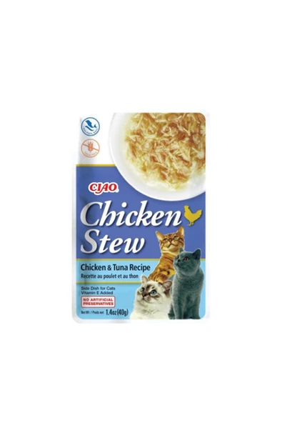 3 ADET Ciao Chicken Stew Tavuk Güveç ve Ton Balıklı Pate 40 Gr ürün görseli 1