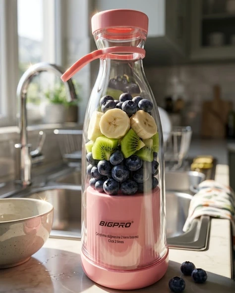 Mini Blender Usb Şarjlı Smoothie Hazırlayıcı Kolay Temizlenebilir Tasarım ürün görseli 1