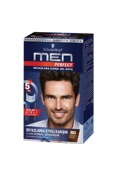 3 ADET Men Perfect 80 Siyah Kahve Erkek Saç Boyası ürün görseli 1