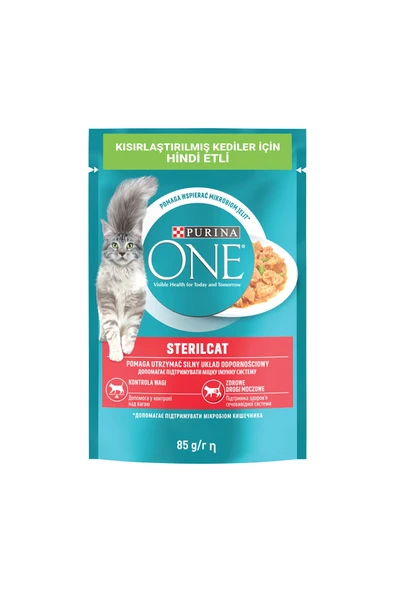 2 ADET Purina One Pouch Hindili Kısırlaştırılmış Kedi Maması 85 G ürün görseli 1