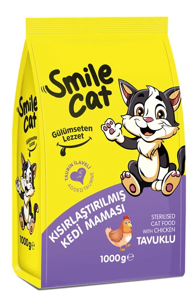 2 ADET Smilecat Kuru Kısır Kedi Maması Tavuklu 1Kg ürün görseli 1