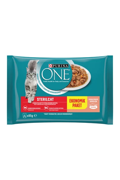2 ADET Purina One Pouch Balıklı Kısırlaştırılmış Kedi Maması 85 G x 4 ürün görseli 1