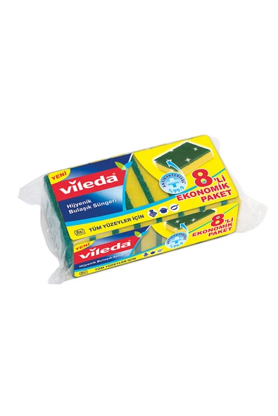 3 ADET Vileda Sünger 8'li Düz Paket - Resim 2