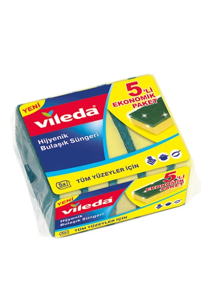 3 ADET Vileda Sünger 5'li Eko Düz Paket ürün görseli 1