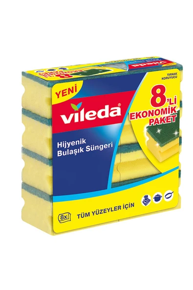 3 ADET Vileda Sünger 8'li Oluklu Paket - Resim 2