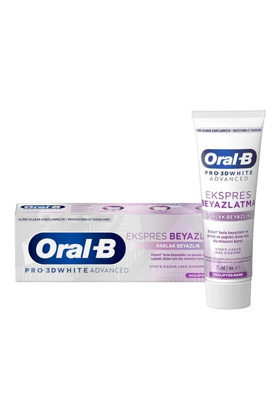 3 ADET Oral-B Diş Macunu 3DW Express Parlak Beyazlık 75 ml ürün görseli 1