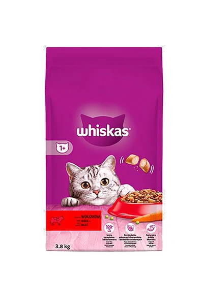 3 ADET Whiskas Biftekli Kuru Kedi Maması 3,8 Kg ürün görseli 1