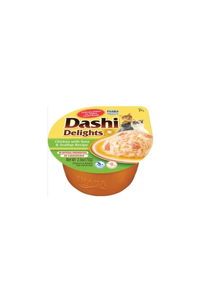 Ciao Dashi Delights Tavuk & Ton Balığı ve Deniz Taraklı Kedi Çorbası 70 Gr ürün görseli 1