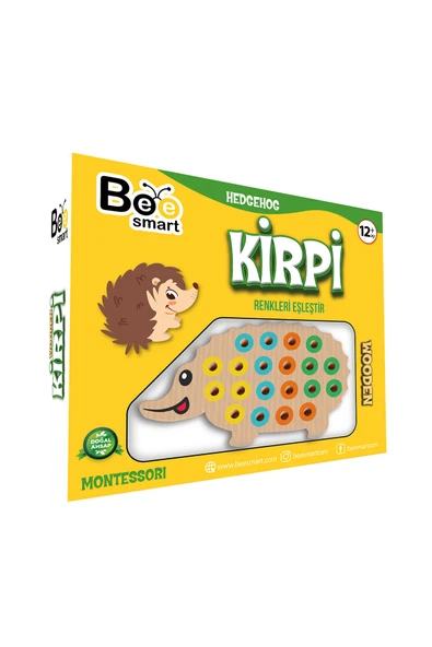 4 ADET Bee Smart Ahşap Kirpi Bul Tak Eğitici Oyuncak ürün görseli 1