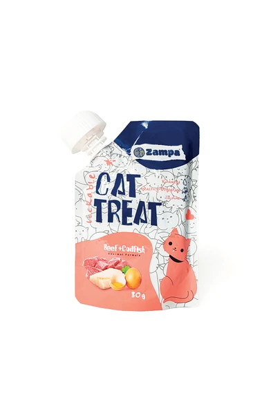 Zampa Puding Kedi Ödülü - Dana Etli & Morina Balıklı - 80g ürün görseli 1