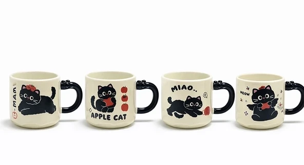 Özel Tasarım 3d Kedi Figürlü Kupa Bardak Alk5032 ürün görseli 1