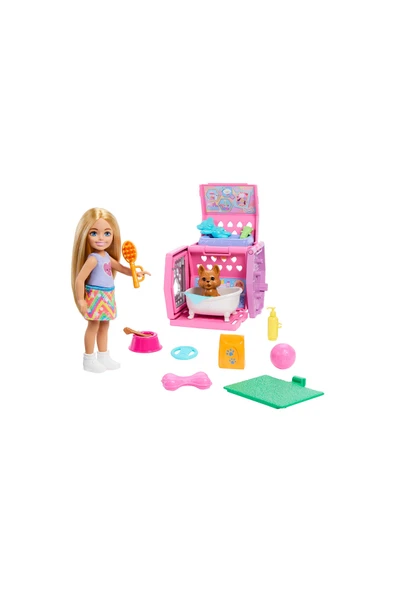 4 ADET Barbie Chelsea Köpekçiğin Taşıma Çantası Oyun Seti JDF89 ürün görseli 1