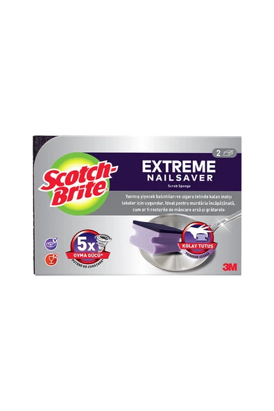 Scotch Brite Extreme Bulaşık Süngeri Tırnak Koruyuculu 2'li ürün görseli 1