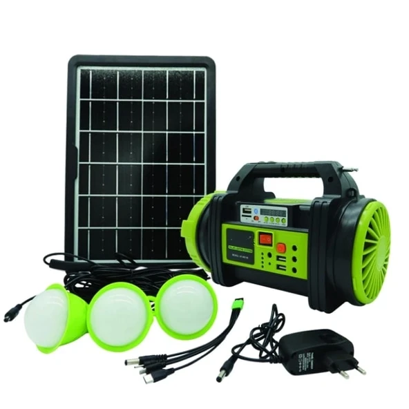 Wıson Ws-5683 Şarjlı 30w Solar Şarjlı Ev Aydınlatma Seti Radyo Ve Fan Powebank ürün görseli 1