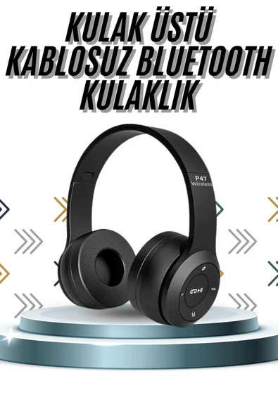 Kulak Üstü Bluetooth Kulaklık Yüksek Ses Kaliteli Ayarlanabilir ürün görseli 1